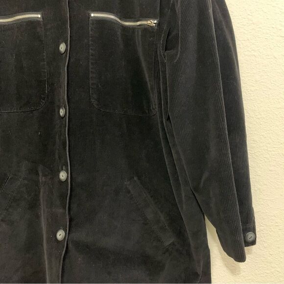 LIZ CLAIBORNE LIZSPORT VINTAGE SHIRT JACKET WOMEN’S S BLACK CORDUROY POCKETS. - Picture 4 of 15